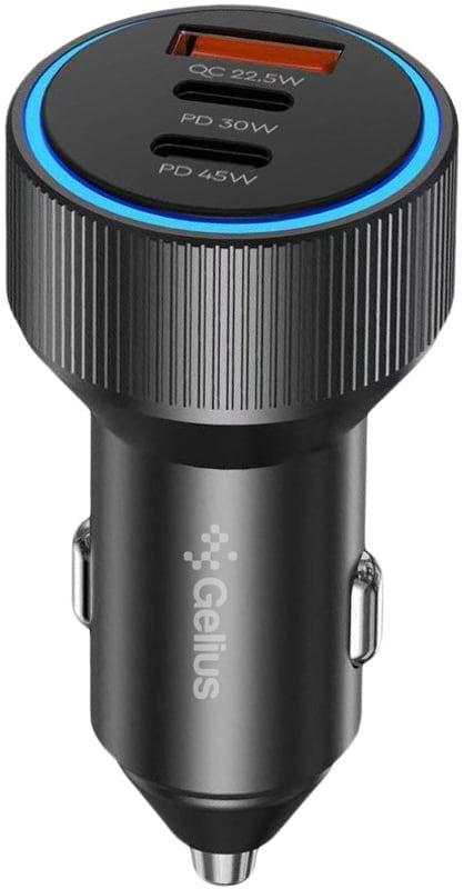 Фото - Автомобільний зарядний пристрій Gelius PowerRide GP-CC011 1USB + 2Type-C 60W 45W C1+ 15W A+C2 Black (101283)