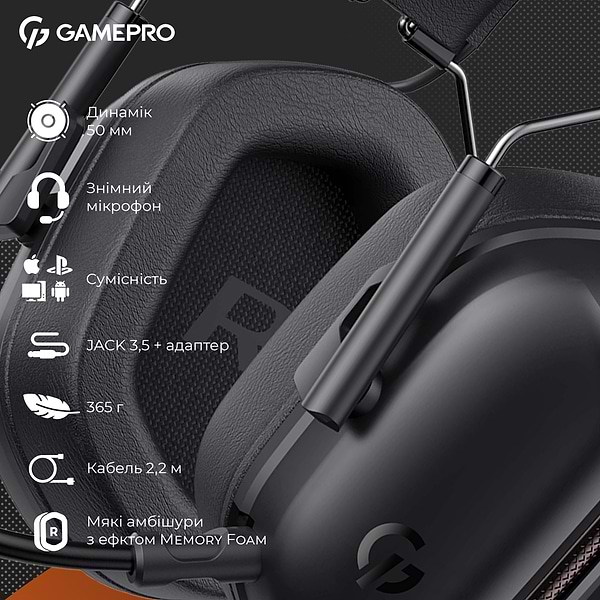 Фото - Гарнитура проводная игровая GamePro Genesis Hunter (HS1350B)