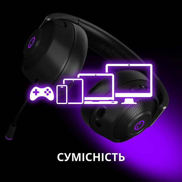 Фото - Гарнітура бездротова ігрова Lorgar Noah 702 Black (LRG-GHS702)