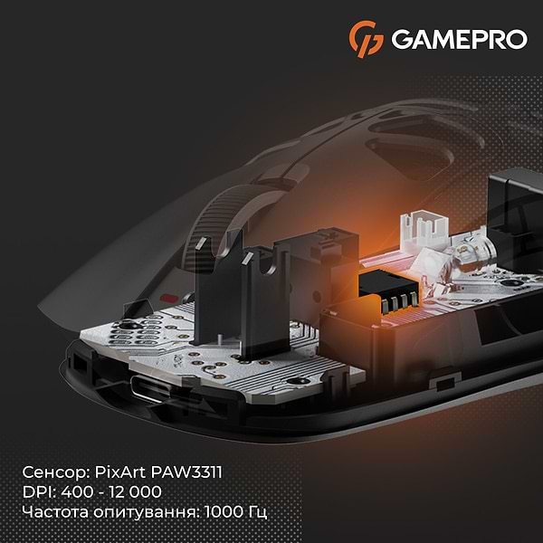 Фото - Мышь беспроводная игровая GamePro Genesis Spider Wireless/Bluetooth/USB PixArt PAW3311 Sensor Black (GM870B)