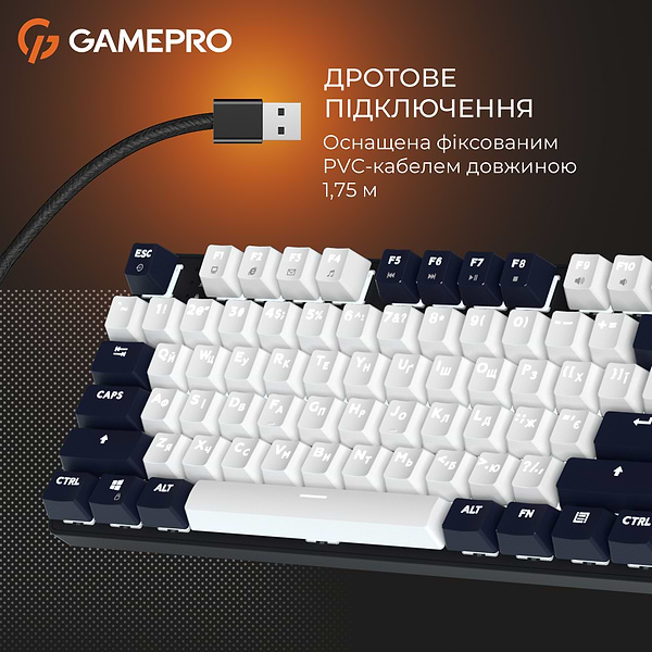 Фото - Клавіатура дротова GamePro Genesis Metallic Outemu Red Swithes USB Black (MK110B)