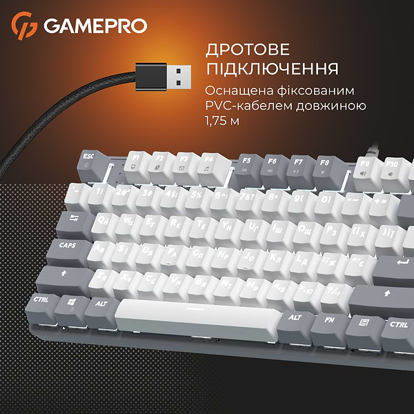 Фото - Клавиатура проводная GamePro Genesis Metallic Outemu Red Swithes USB Gray (MK110G)