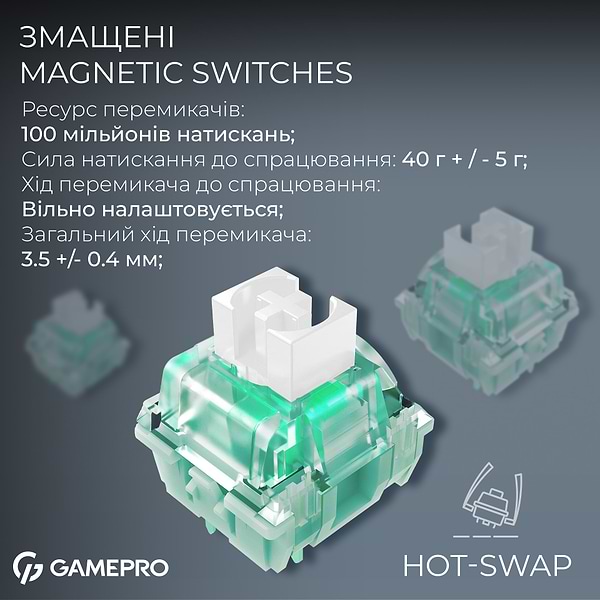 Фото - Клавиатура проводная игровая GamePro Asgard Valhalla Max Magnetic Switches USB Black (MK160B MAX)