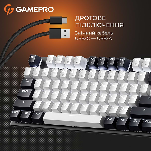 Фото - Клавіатура дротова ігрова GamePro Genesis Metallic Outemu Red Swithes USB Black (MK144B)