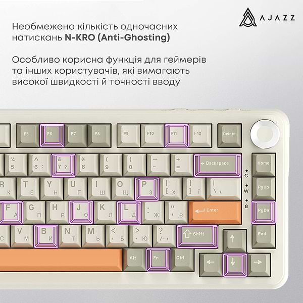 Фото - Клавиатура беспроводная игровая Ajazz AK820 MAX (AK820MAX-FF-R)