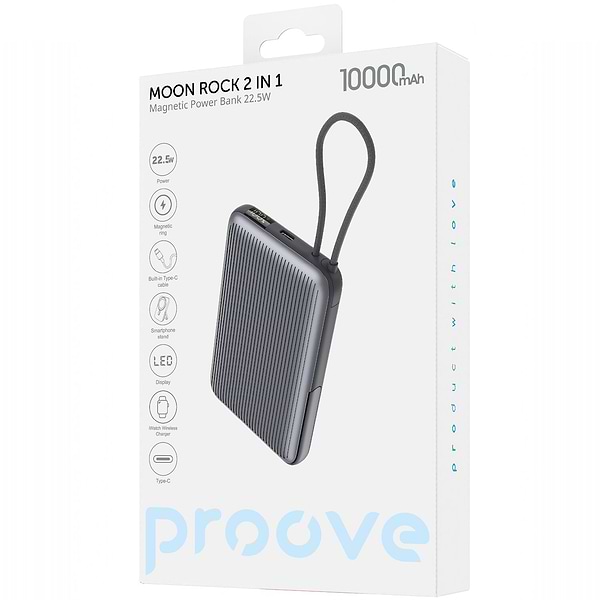 Фото - Батарея мобильная Proove Moon Rock 2 in 1 22.5W 10000mAh Gray (PBR122012105)
