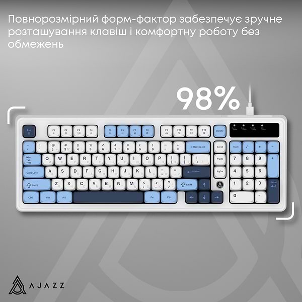 Фото - Клавиатура проводная игровая Ajazz AF98 Glacier Blue (AF98-GB)