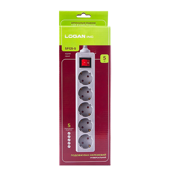 Фото - Сетевой фильтр Logan 5 розеток 5m (SFG5-5)