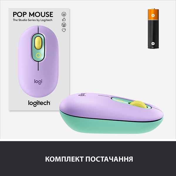 Фото - Мышь беспроводная Logitech POP Mouse with emoji Daydream Mint (910-006547)