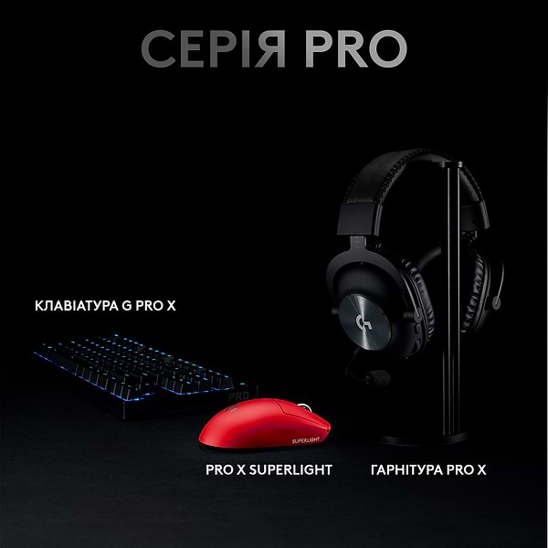 Фото - Миша бездротова ігрова Logitech G Pro X Superlight Red (910-006784)