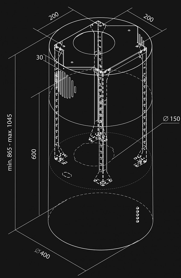 Фото - Витяжка декоративна NORTBERG Cylindro Eco White Matt 40