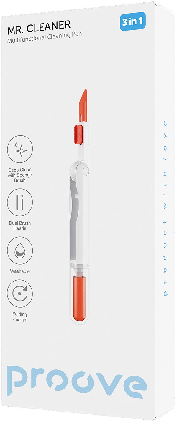 Фото - Набор для чистки мобильных устройств Proove Многофункциональный Mr. Cleaner 3in1 White (MCP00000302)