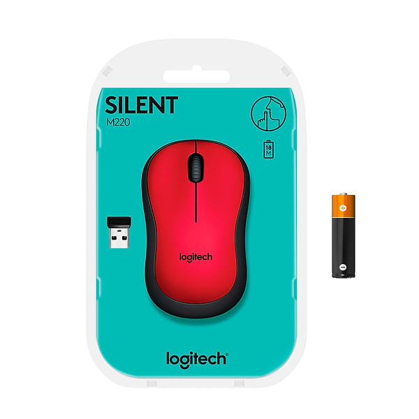 Фото - Мышь беспроводная Logitech M220 Silent Red USB (910-004880)