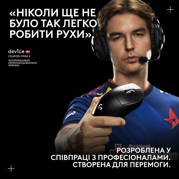 Фото - Уценка - Мышь беспроводная игровая Logitech G Pro X Superlight 2 DEX LightSpeed Black (910-007357)