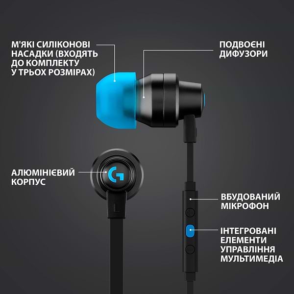 Фото - Навушники вкладиші дротові Logitech G333 Black (981-000924)