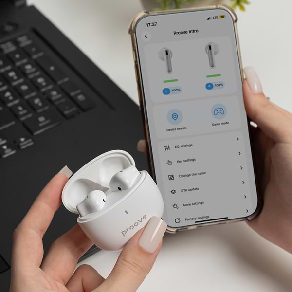 Фото - Наушники вкладыши беспроводные TWS Proove Intro TWS (APP) White (TWYP53002202)