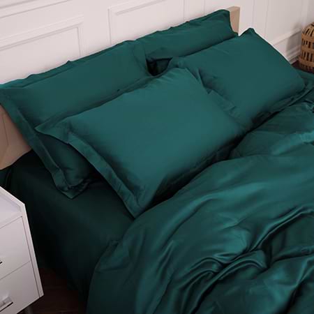 Простирадло двоспальне MirSon Imperial Tencel №07 Emerald 180х190 см (2200010756050)