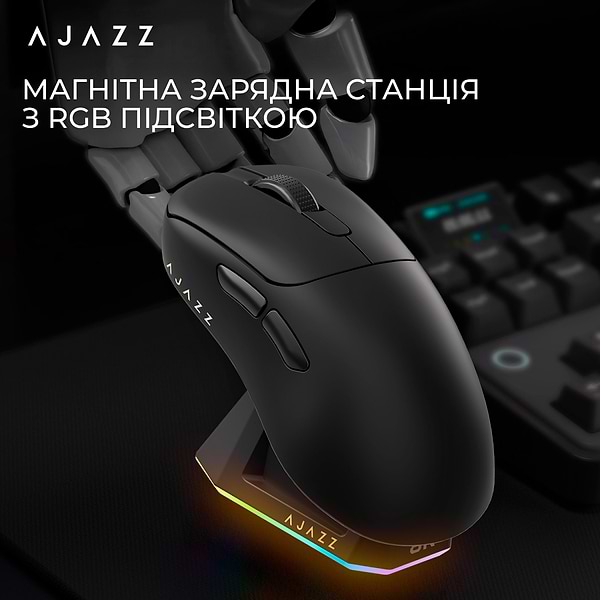 Фото - Миша бездротова ігрова Ajazz AJ179PRO -3 Mod-Black-Pixart 3395-8K (AJ179-PRO-B)