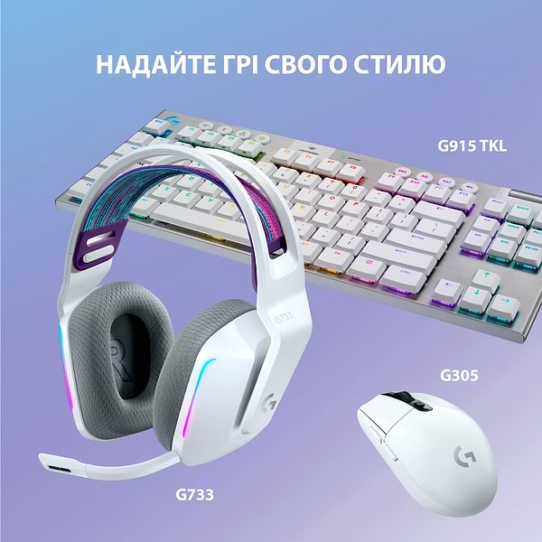 Фото - Гарнитура беспроводная игровая Logitech G733 Lightspeed White (981-000883)