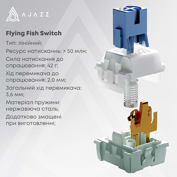 Фото - Клавиатура проводная игровая Ajazz AK870 V2 Flying Fish Switch White USB-C (AK870-V2-FF-BWB)