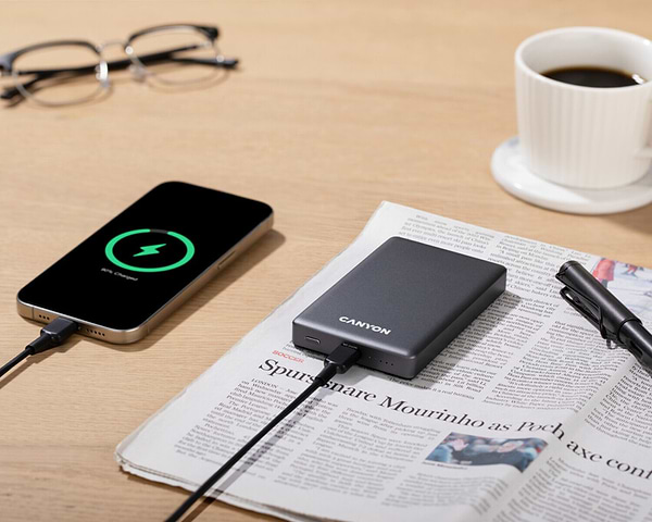 Фото - Батарея мобильная Canyon OnPower 510 slim Magsafe 10000 mAh PD20W Dark Grey (CNS-CPB510DG)