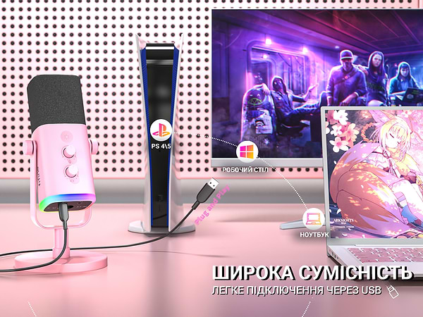 Фото - Мікрофон до комп'ютера Fifine TAM8P USB/XLR Pink