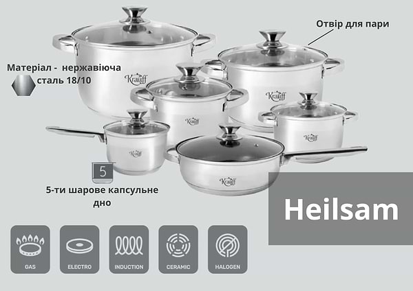 Фото - Набір посуду Krauff 26-242-008 12пр