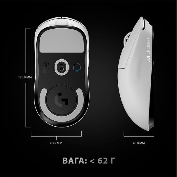Фото - Мышь беспроводная игровая Logitech G Pro X Superlight White (910-005942)
