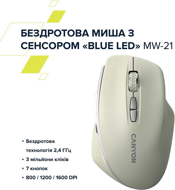 Фото - Мышь беспроводная Canyon MW-21 Cosmic Latte (CNS-CMSW21CL)