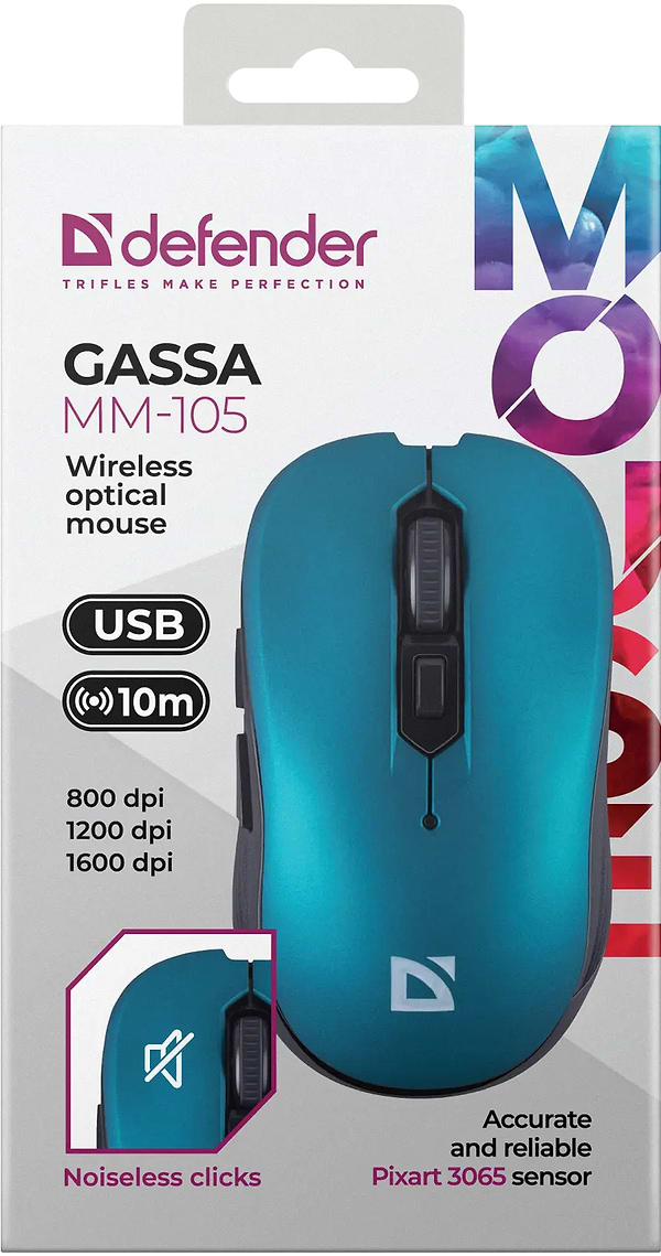 Фото - Миша бездротова Defender Gassa MM-105 (52102)