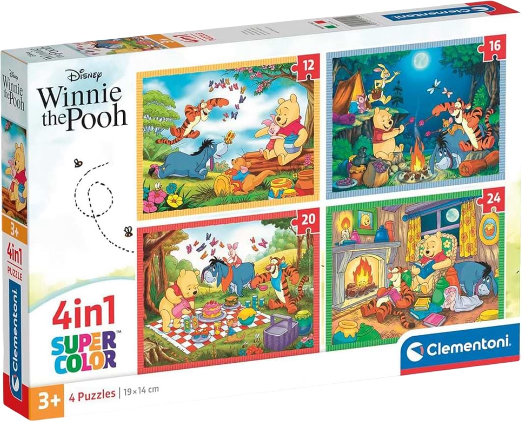Пазлы (3-4 года) Clementoni Winnie the Pooh 12,16,20 та 24 эл. (21514)