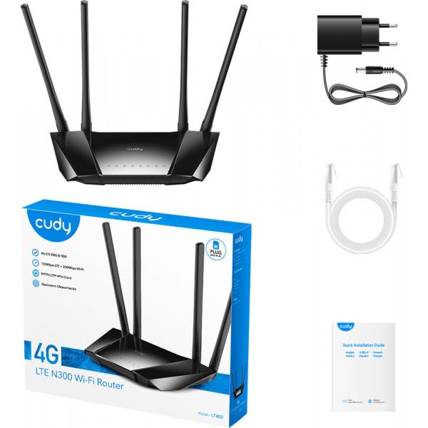 Фото - Маршрутизатор інтернет WiFi4+4G Cudy LT400 (6971690791193