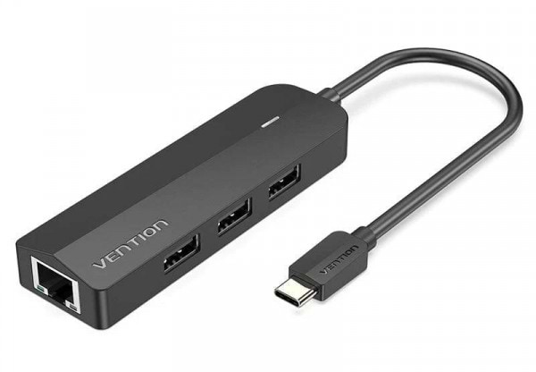 Хаб USB Vention USB 3.1 Type-C 3xUSB 2.0+MicroUSB+RJ45 (TGOBB)