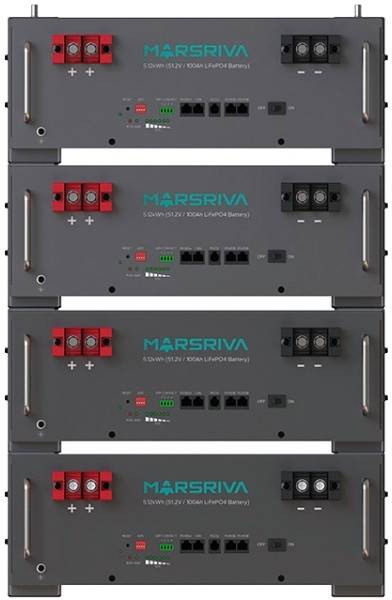 Батарея для сонячного інвертора Marsriva LiFePO4 Battery,51.2V/100Ah, Brand new REPT cell, Grad (MR-LFP5.12-LRT)