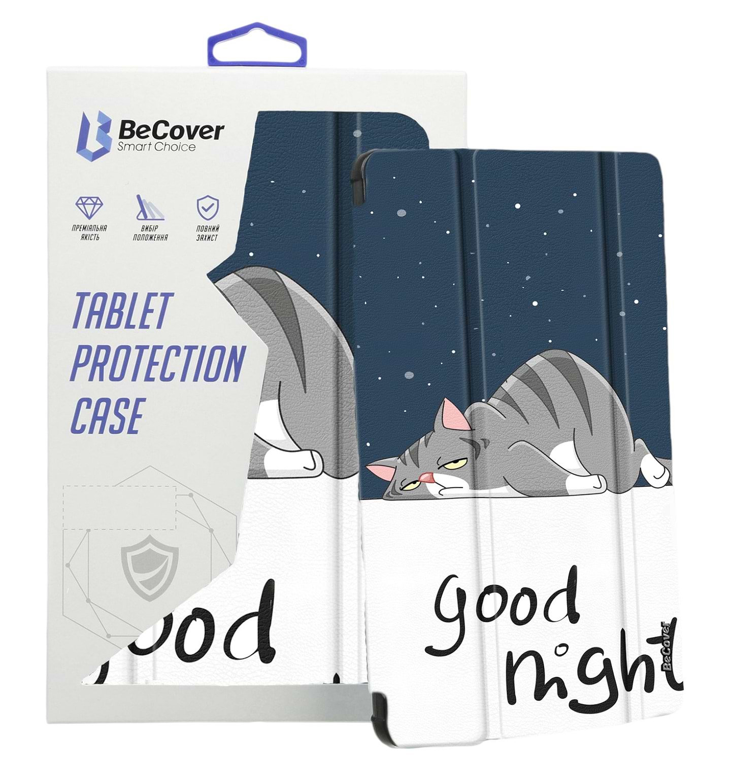 Чохол для планшету BeCover Smart Case for Samsung Galaxy Tab S9 Plus (SM-X810/SM-X816)/S9 FE Plus (SM-X610/SM-X616) 12.4'' Good Night (710378) - Фото 1