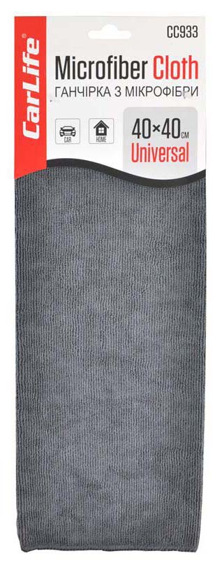 Фото - Автомобільна серветка CarLife 40x40 см сіра (CC933) Фото - Автомобільна серветка CarLife 40x40 см сіра (CC933)