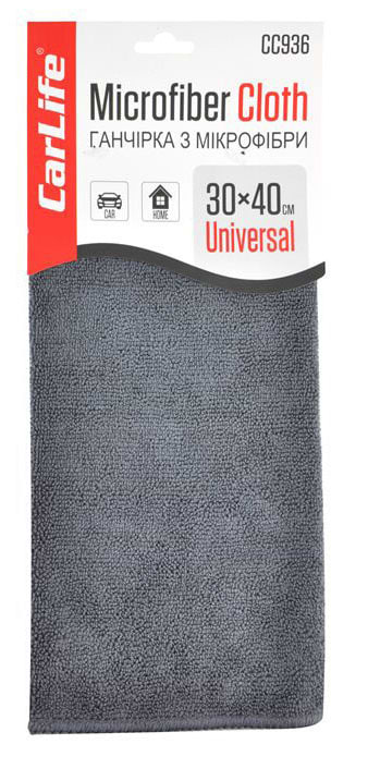 Автомобільна серветка CarLife 30x40 см сіра (CC936)