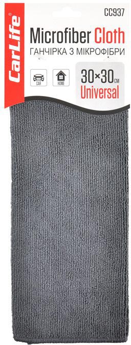 Фото - Автомобільна серветка CarLife 30x30 см сіра (CC937) Фото - Автомобільна серветка CarLife 30x30 см сіра (CC937)