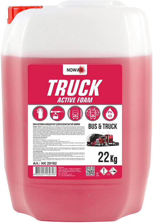 Фото - Пена для мойки авто NOWAX концентрат для бесконтактной мойки TRUCK ACTIVE FOAM 1:120; 1:80 (NX20192)