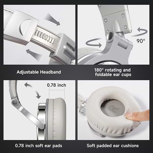 Фото - Навушники накладні дротові OneOdio Pro 10 Silver