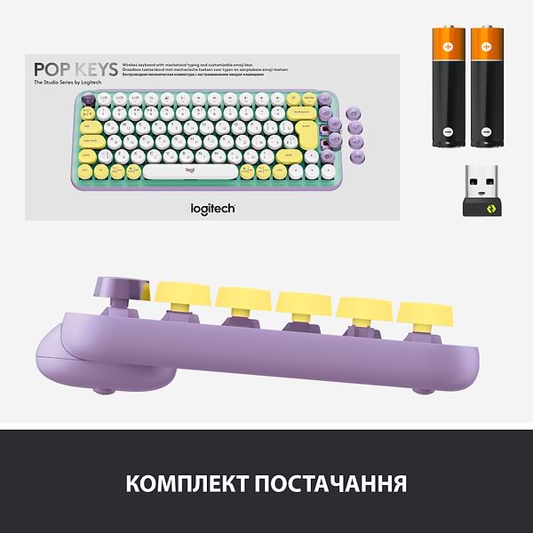 Фото - Клавиатура беспроводная Logitech POP Keys Wireless Mechanical Keyboard With Emoji Keys Daydream Mint (920-010736)