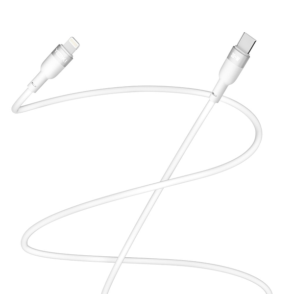 Фото - Кабель синхронізації даних YOKI SILICONE Type-C to Lightning 30W 1.2m White (YK-SI50)