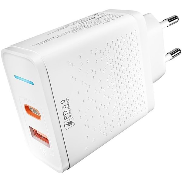 Фото - Сетевое зарядное устройство YOKI Led Series 33W White (YK-33PD+QC)