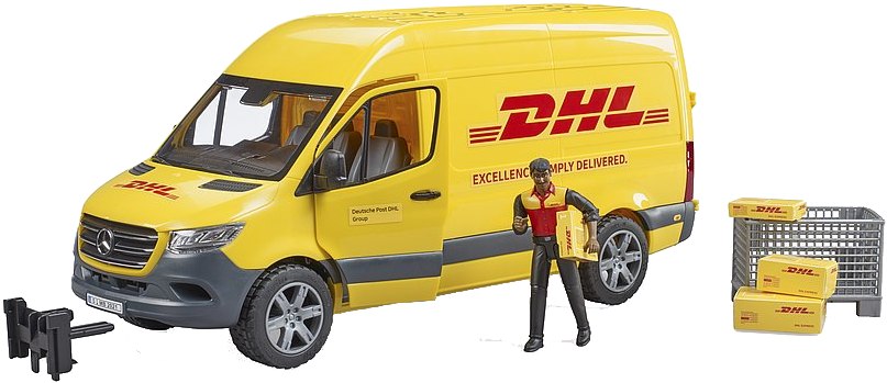 Наземна спецтехніка BRUDER MB Sprinter кур'єр DHL з фігуркою (02671) - Фото 1