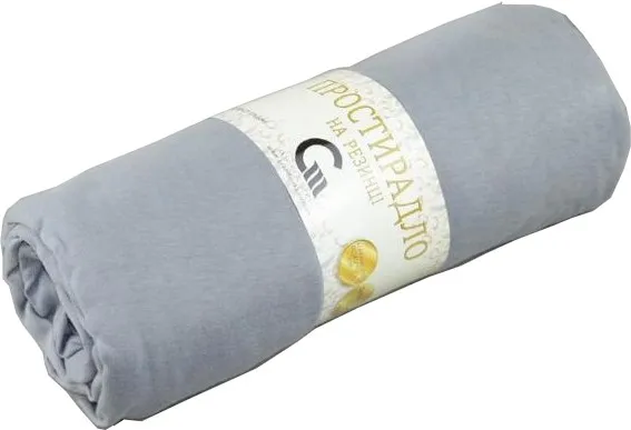 Простирадло двоспальне GM Textile на гумці сіре 200х200х25 - Фото 1