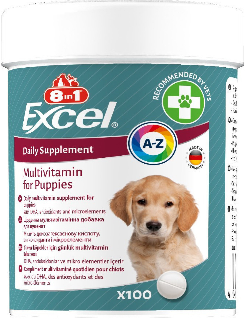 Витамины для собак 8in1 Excel Multi Vitamin Puppy для щенков и молодых собак 100 шт. (4048422183846)