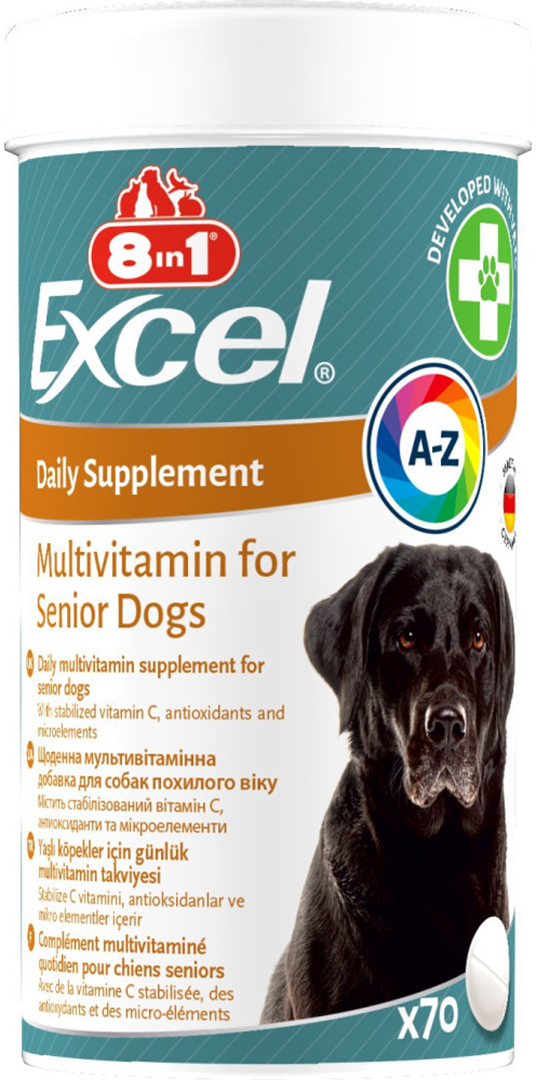 Витамины для собак 8in1 Excel Multi Vitamin Senior для пожилых людей 70 шт. (4048422183907)