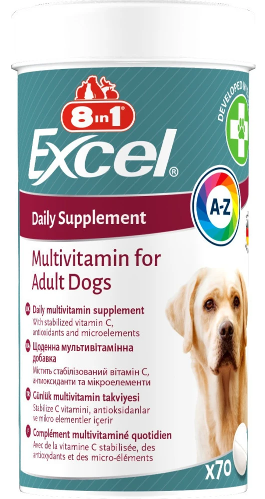 Витамины для собак 8in1 Excel Multi Vitamin Adult для взрослых мультивитамин 70 шт. (4048422183877)
