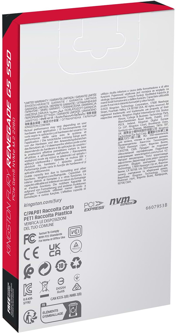 Фото - SSD-накопитель внутренний Kingston M.2 8TB PCIe 5.0 FURY Renegade (SFYR2D/8T1)