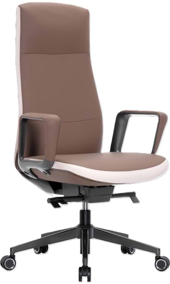 Кресло офисное GT Racer B-3195 Beige/Brown (leather) - Фото 1